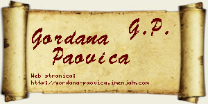 Gordana Paovica vizit kartica